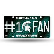 Michigan-St-Spartans #1 Fan Metal License Plate Auto Tag - Number One! Lets Go!!