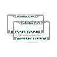 thumbnail image 1 of Michigan-St-Spartan's Car Frames - Chrome Metal (Set of 2) Laser Cut License Plate Frames, 1 of 6
