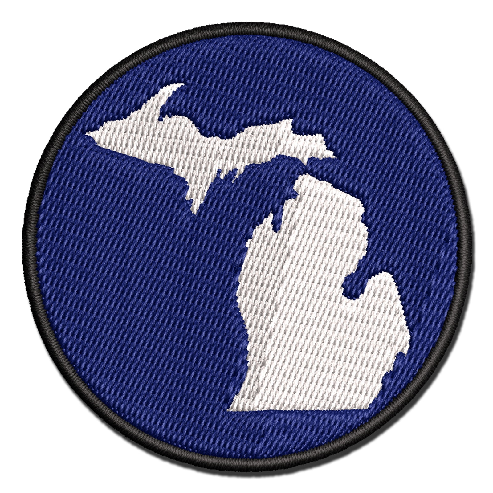 Michigan State Silhouette Applique Multi-Color Embroidered Iron-On Patch - 3.5 Inch Large