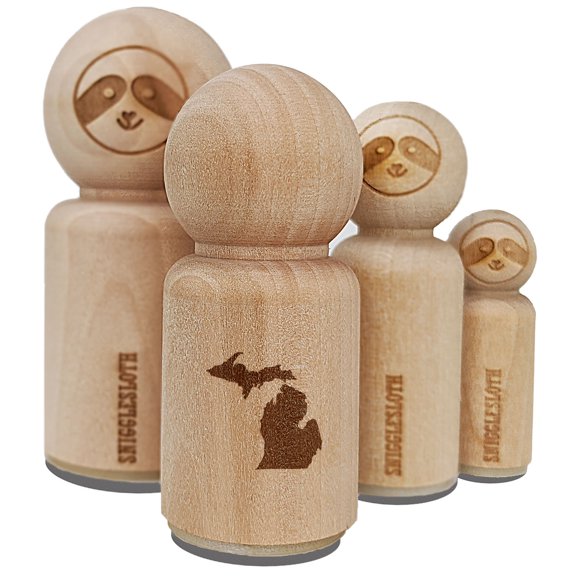 Michigan State Silhouette Rubber Stamp for Scrapbooking Crafting Stamping - Medium 1 Inch