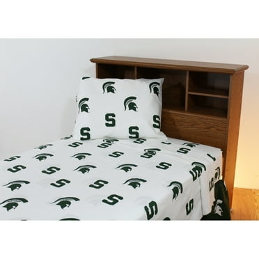 Michigan State Spartans 100 Percent Cotton Sheet Set White King