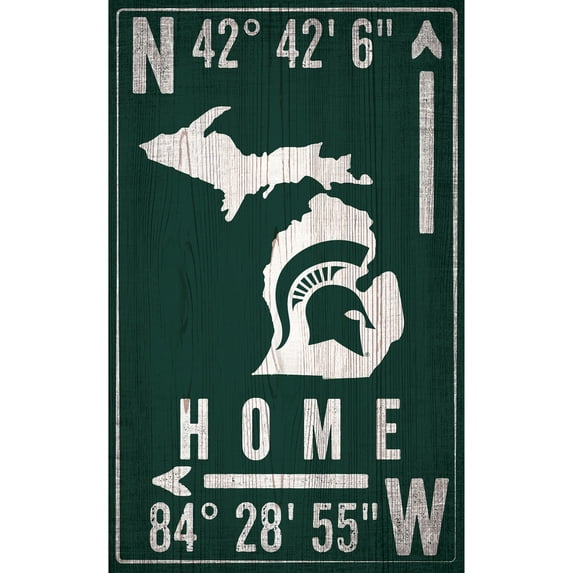 Michigan State Spartans 11" x 19" Coordinate Sign
