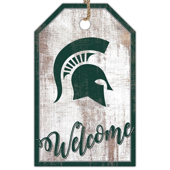 Michigan State Spartans 11'' x 19'' Welcome Team Tag Sign