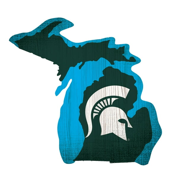 Michigan State Spartans 12" Logo State Sign