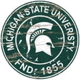 thumbnail image 1 of Michigan State Spartans 23.5" Distressed Round Sign, 1 of 2