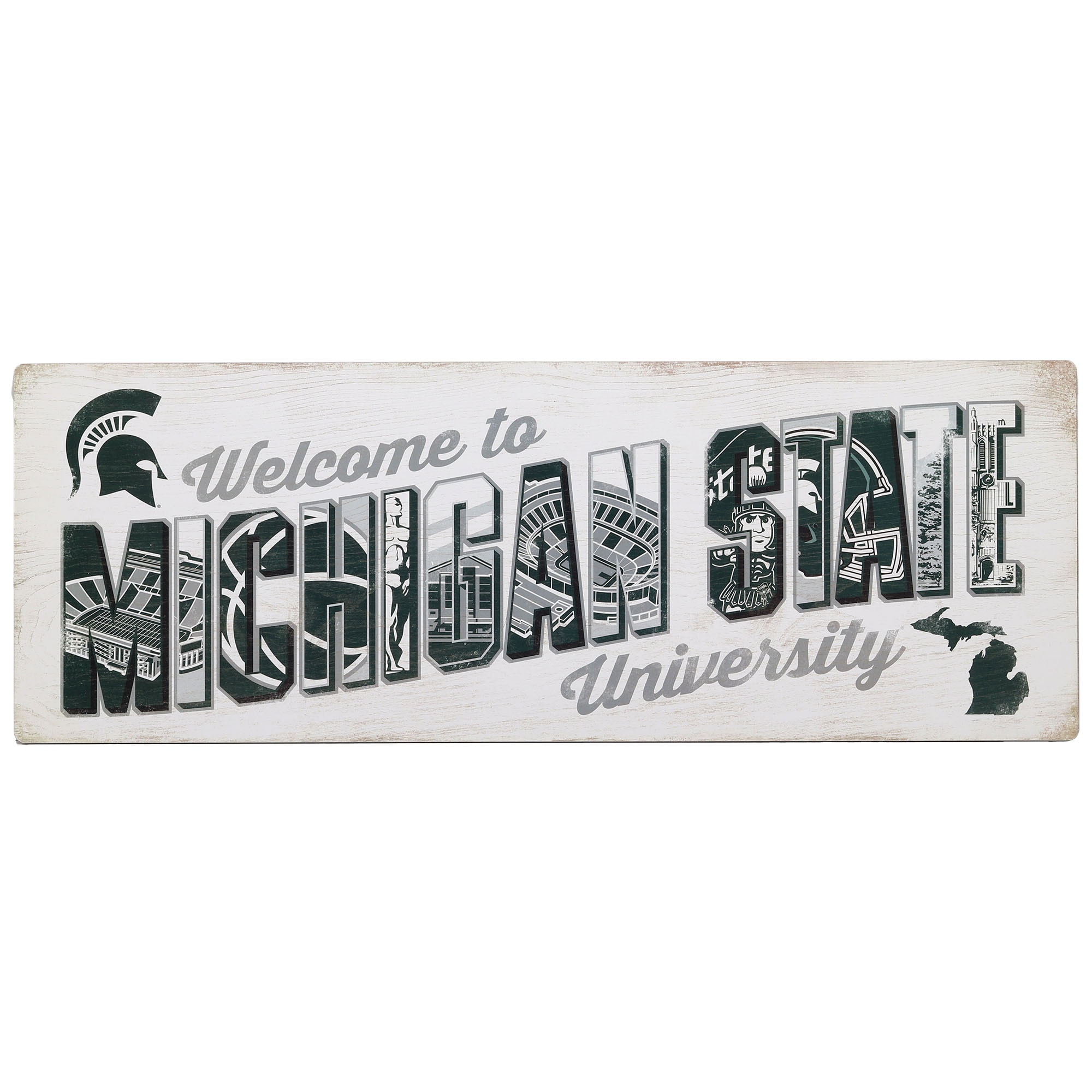 Michigan State Spartans 28'' x 10'' Team Tradition Wood Sign - Walmart.com