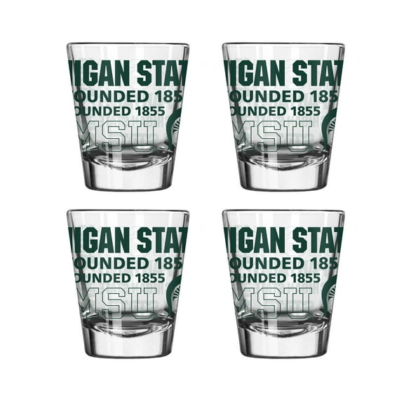 Logo Brands Michigan State Spartans 4-Pack 2oz. Shot Glass Set