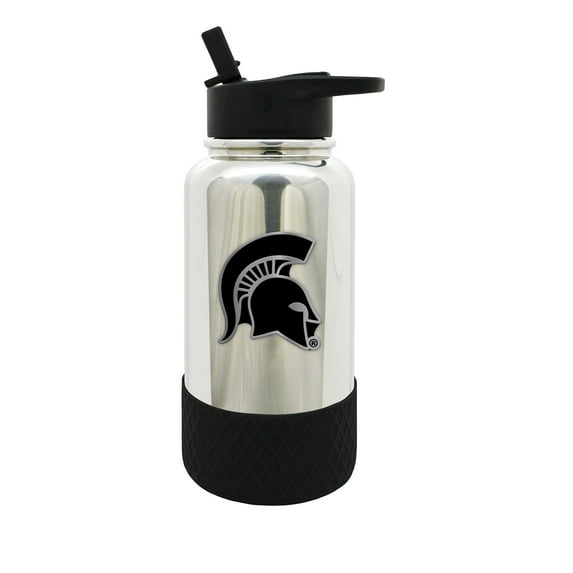 Michigan State Spartans 32 oz. Stainless Steel Chrome Thirst Water Bottle