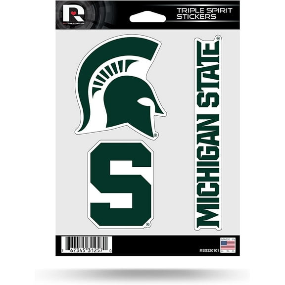 Michigan State Spartans Die Cut 3-Piece Triple Spirit Sticker Sheet