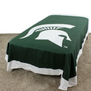 Michigan State Spartans Duvet Cover / Summer Blanket, 2 Sided Reversible, 100% Cotton, 80" x 90", Full