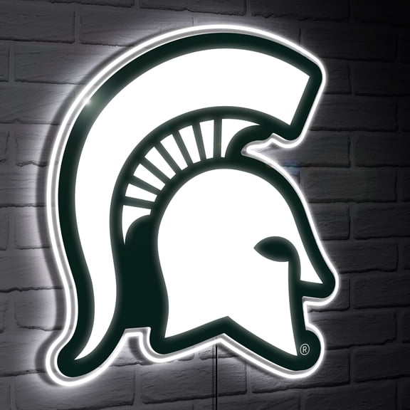 Michigan State Spartans LED Team Logo Shaped Lighted Wall Sign