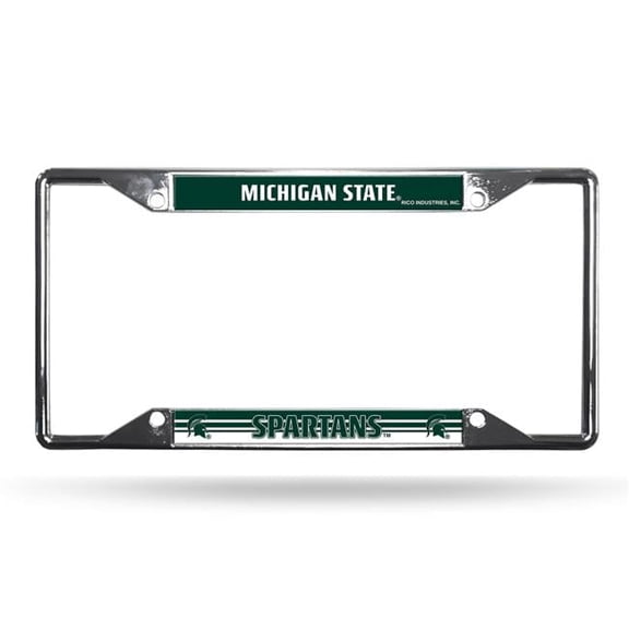 Michigan St. Spartan's Chrome EZ View License Plate Frame