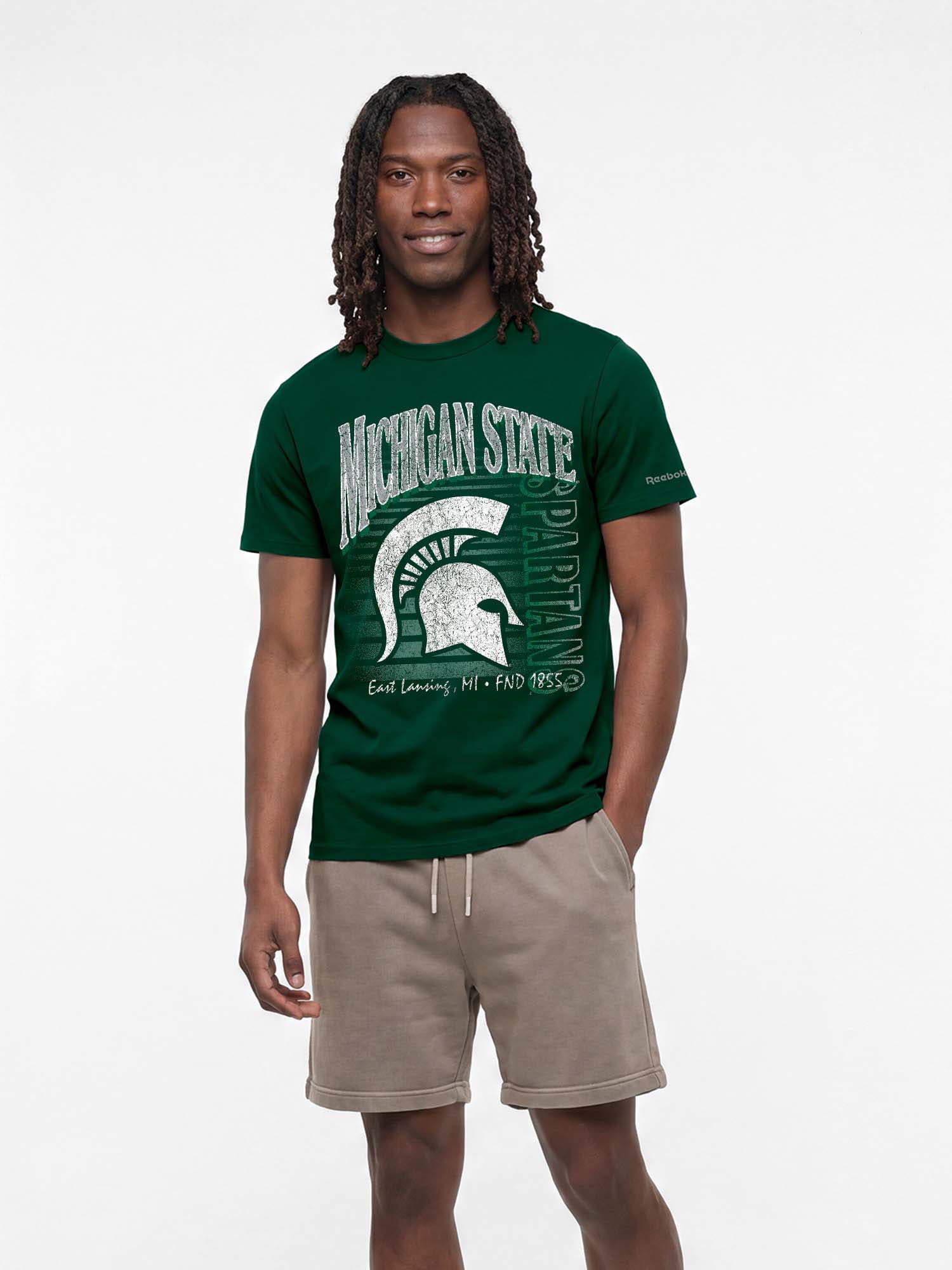 Michigan State Spartans Reebok Mens Crew Neck Short Sleeve T-Shirt