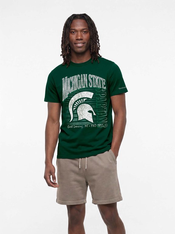 Michigan State Spartans Reebok Mens Crew Neck Short Sleeve T-Shirt