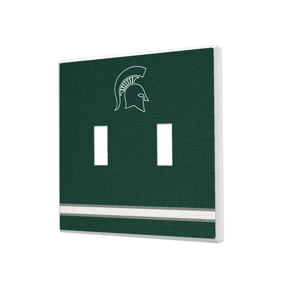 Michigan State Spartans Stripe Design Double Toggle Light Switch Plate