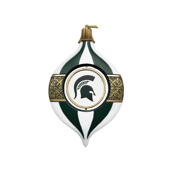 Michigan State Spartans Two-Piece 5.5" Spinning Bulb Ornament Set
