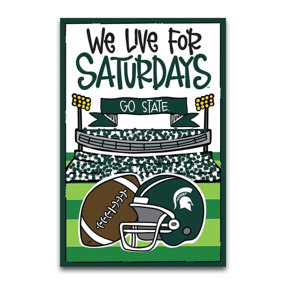 Michigan State Spartans We Live For Saturdays 12" x 18" Garden Flag