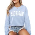 thumbnail image 1 of Michigan State Sweatshirt Women Long Sleeve Fashion Graphic Shirts Cozy Weather Lover Pullover Tops, 1 of 4