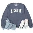 thumbnail image 1 of Michigan State Sweatshirt Women Long Sleeve Fashion Graphic Shirts Cozy Weather Lover Pullover Tops, 1 of 4