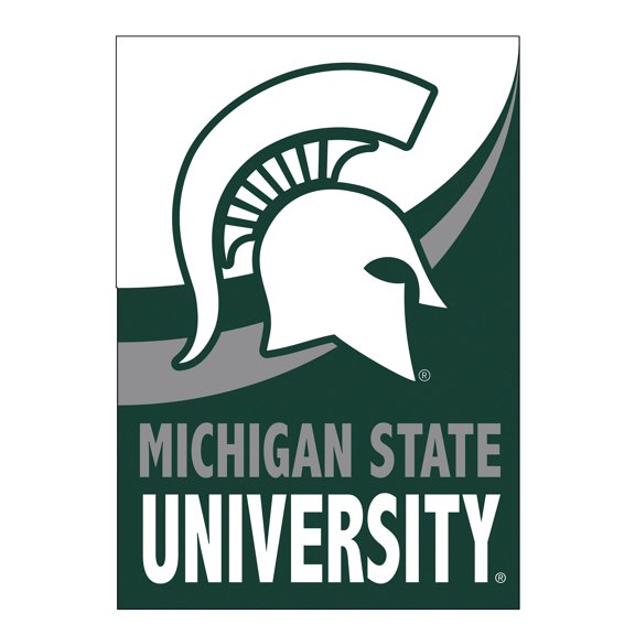 Michigan State Spartans 12.5" x 28" Color Wave Double-Sided Burlap Garden Flag