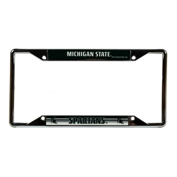Michigan St. Spartan's MSU EZ View License Plate Frame - Designed for Upper or Lower Corner License Plate Tabs