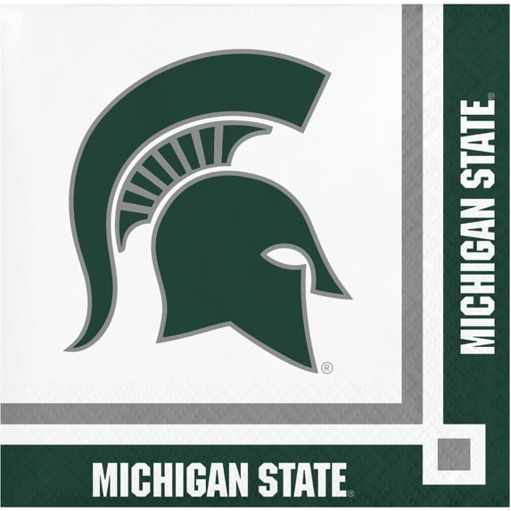 Michigan State University Paper Beverage Napkins 20 Count for 10 Guests