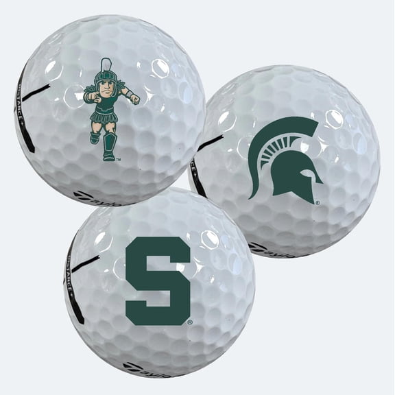 Michigan State University Spartans Logo Edition Officially Licensed NCAA Taylormade Distance+ Golf Balls 12-Pack (Dozen)