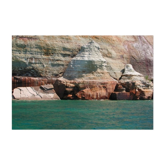 Michigan Stone Guardians of Superior Painted Rocks - Photography Nature Coastal Landscape Water Seascape Scenic Unframed Wall Art Print 20 x 28 inches