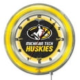 thumbnail image 1 of Michigan Tech University 19" Double Neon Wall Clock, 1 of 5
