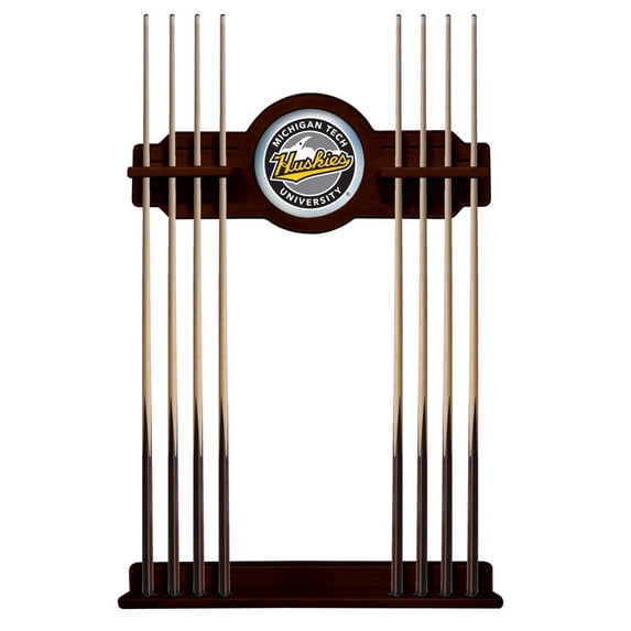 Michigan Tech University Solid Wood Cue Rack with a English Tudor Finish
