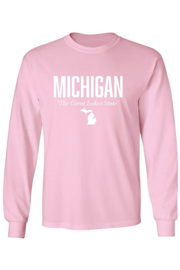 Michigan The Great Lakes State Adult Long Sleeve T-shirt