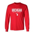 thumbnail image 1 of Michigan The Great Lakes State Adult Long Sleeve T-shirt, 1 of 3