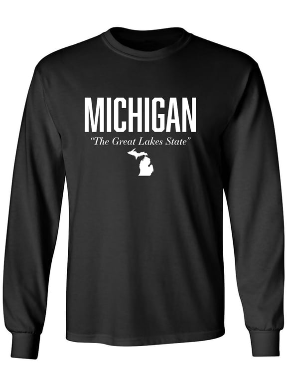 Michigan The Great Lakes State Adult Long Sleeve T-shirt