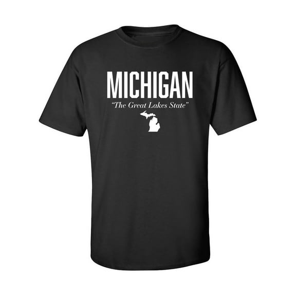 Michigan The Great Lakes State Adult Short Sleeve T-shirt