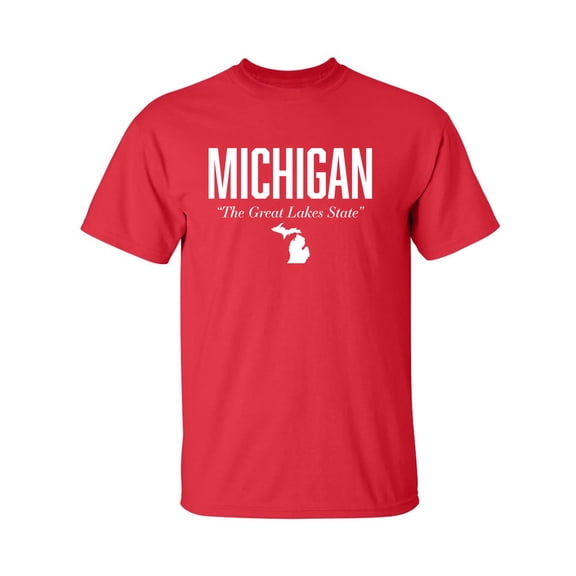 Michigan The Great Lakes State Adult Short Sleeve T-shirt