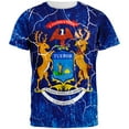 thumbnail image 1 of Michigan Vintage Distressed State Flag All Over Mens T Shirt Multi LG, 1 of 2