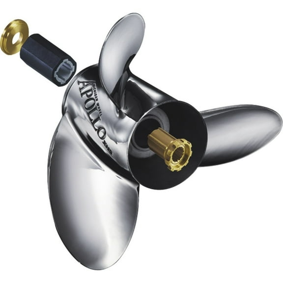 Michigan Wheel 993052 Apollo A-Series 3-Blade Stainless Steel Propeller - LH, 14-3/8" Diameter x 15" Pitch