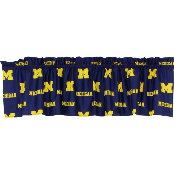 Michigan Wolverines 100% Cotton, 84" x 15" Curtain Valance, 1 Panel