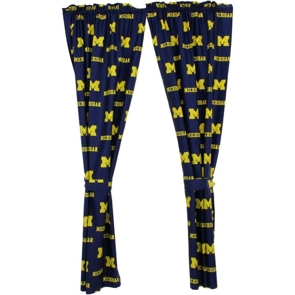 Michigan Wolverines 100% Polyester, 63" Curtain Panels, Set of 2