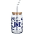 thumbnail image 1 of Michigan Wolverines 16oz. Can Glass with Straw, 1 of 1