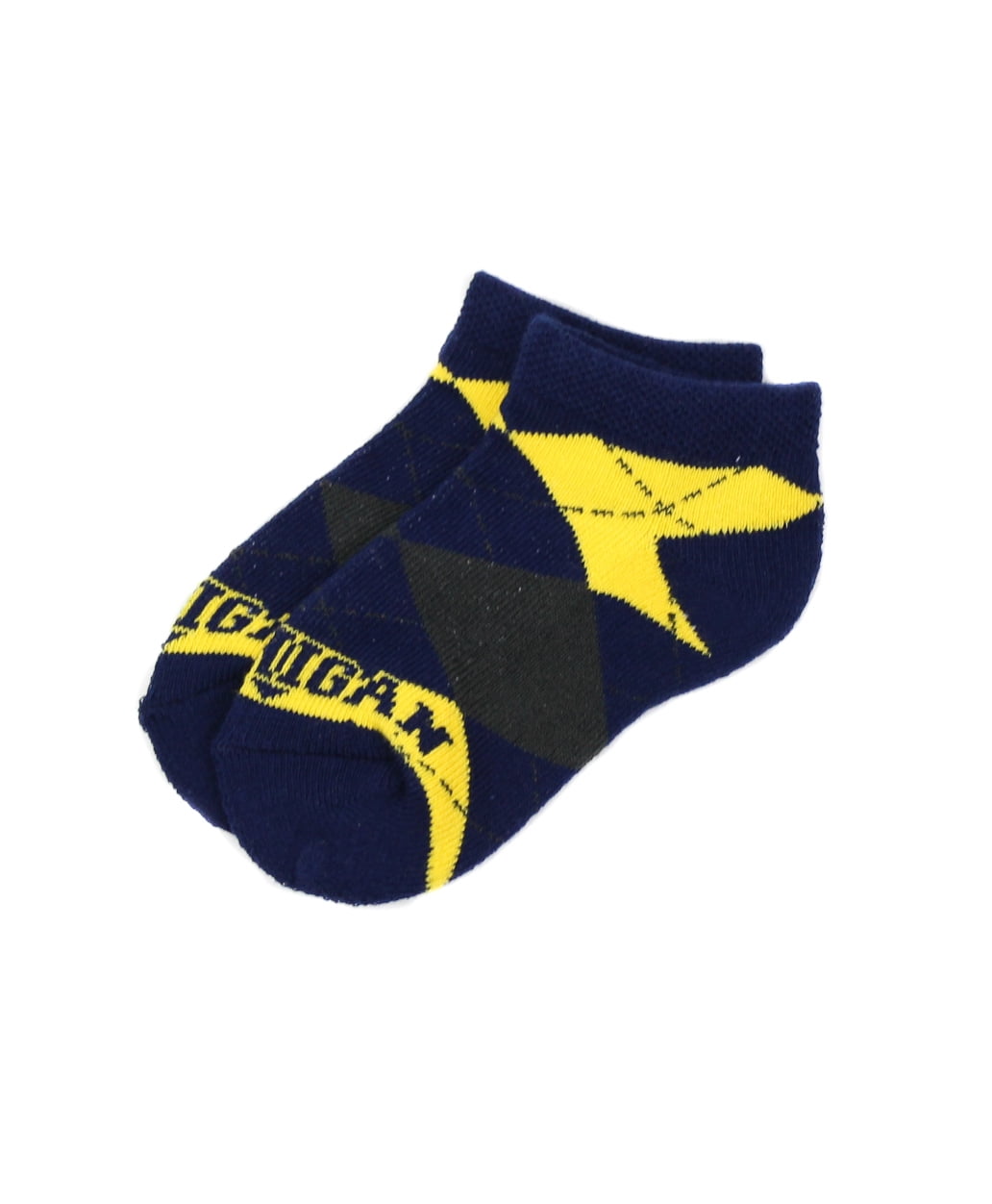 Michigan Wolverines Child Argyle No Show Sock - Donegal Bay - Unisex - Child - No-Show