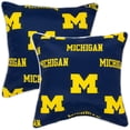 thumbnail image 1 of Michigan Wolverines College Covers Indoor or Outdoor Decorative Pillow Pair, 16 in x 16 in, 1 of 7