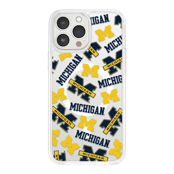 Michigan Wolverines HD Phone Case Compatible with MagSafe Apple iPhone 11 (Scattered) by Affinity Bands
