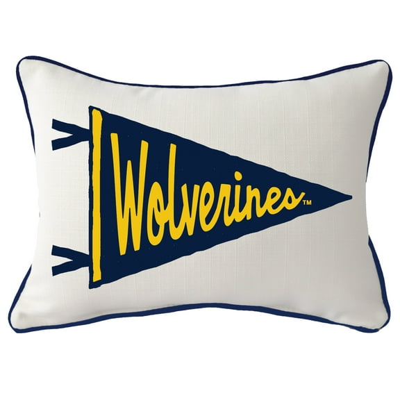 Michigan Wolverines Pennant Rectangular Piped Pillow