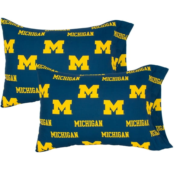 Michigan Wolverines Pillowcase Pair, Standard, 20" x 30" (2 Standard Pillowcases)