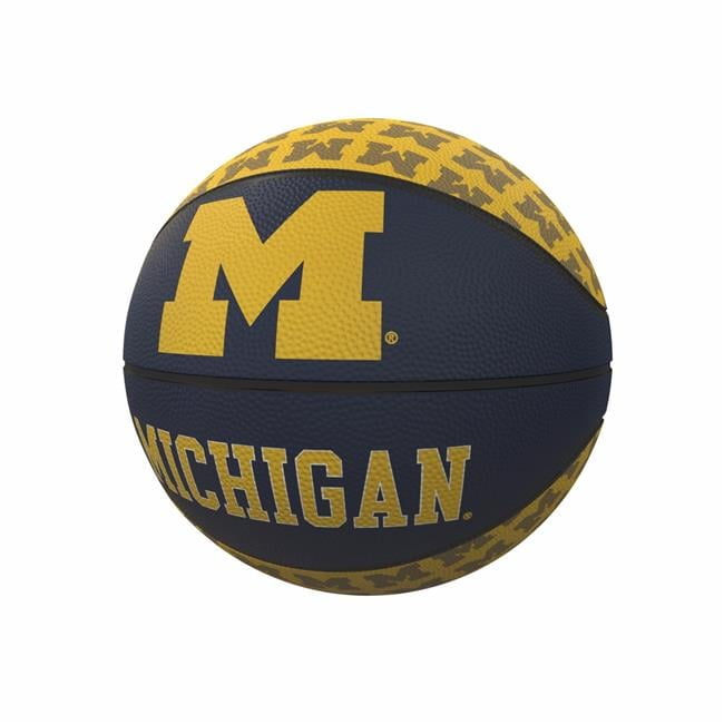 Michigan Wolverines Repeating Logo Mini-Size Rubber Basketball