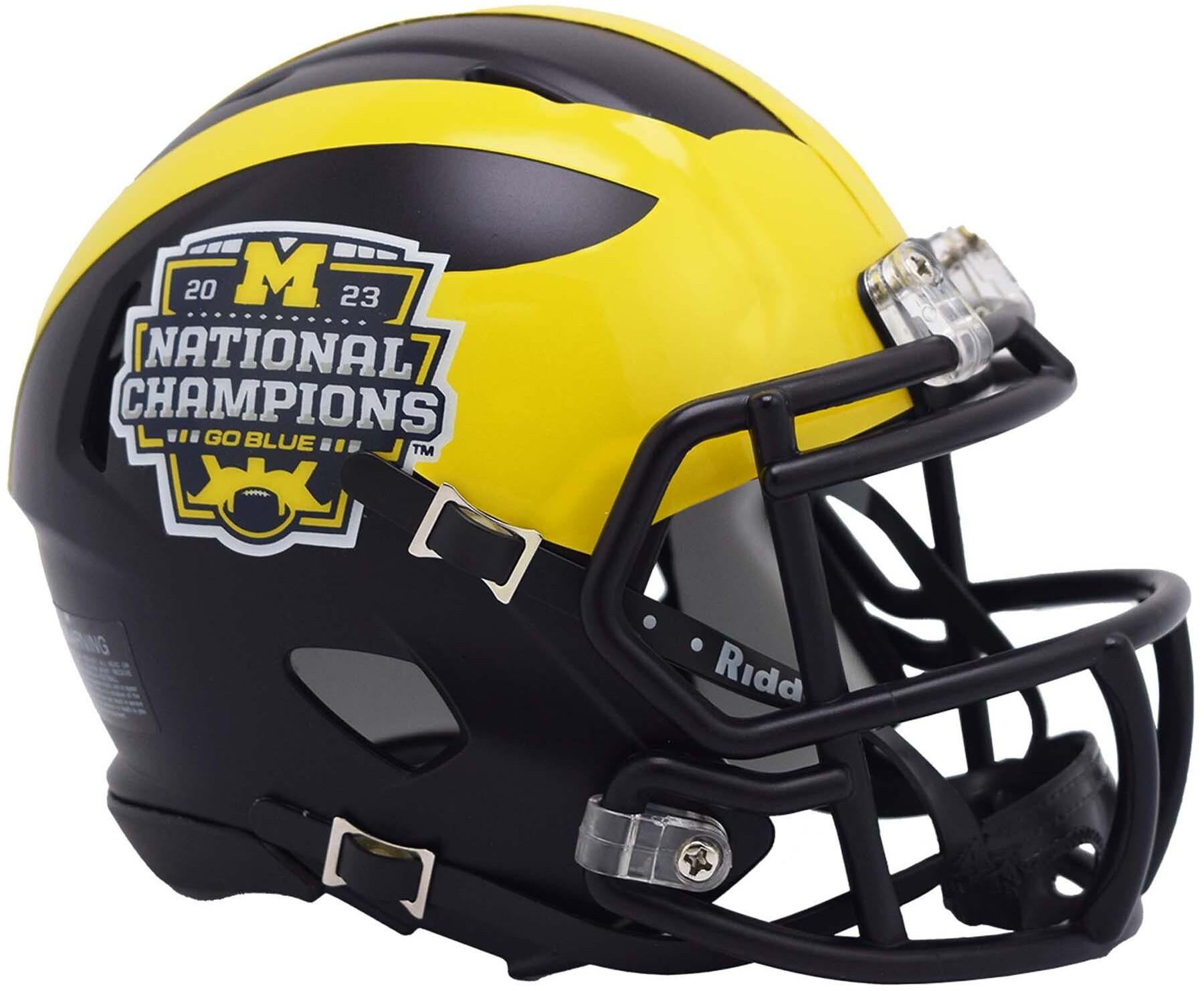 Michigan Wolverines Riddell 2023 College Football Playoff Champions Speed Mini Helmet