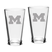 Michigan Wolverines Set of 2 Pub Mixing Glasses