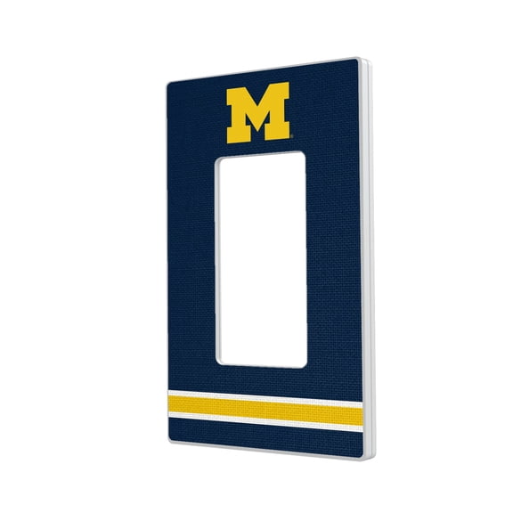 Michigan Wolverines Stripe Design Single Rocker Light Switch Plate