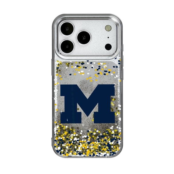 Michigan Wolverines iPhone Glitter Confetti Design Case